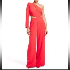 Sergio Hudson x Target one shoulder red cut out jumpsuit